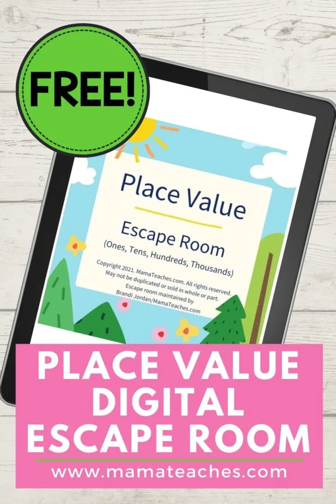 Free Place Value Digital Escape Room