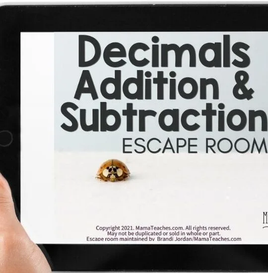 Decimals Addition & Subtraction Escape Room Answer Sheets