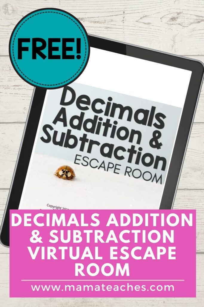 Decimals Addition and Subtraction Virtual Escape Room