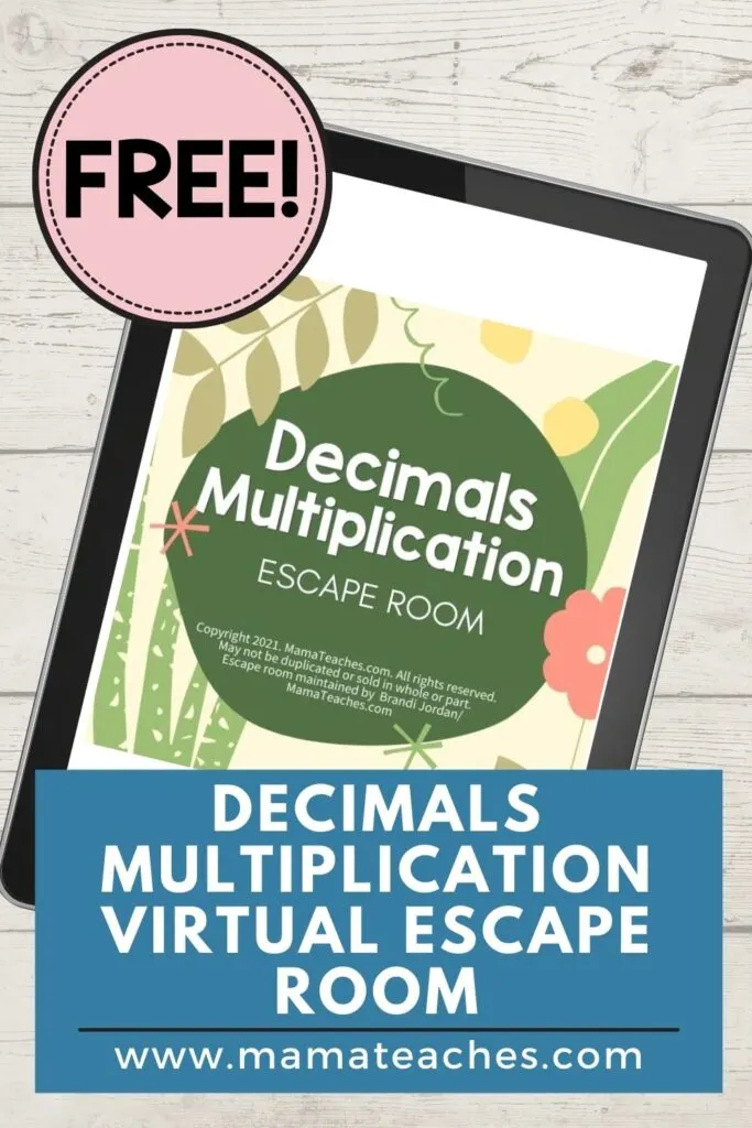 Decimals Multiplication Virtual Escape Room