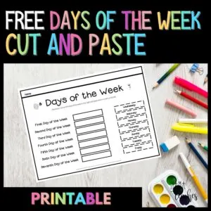 Free Days of the Week Cut and Paste Activity