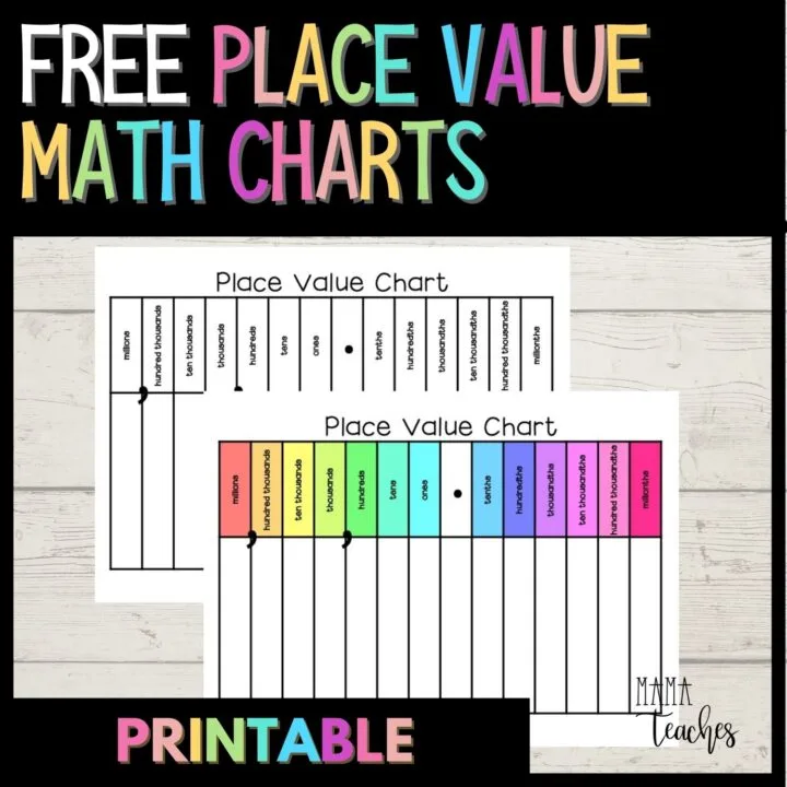 PLACE VALUE CHART PRINTABLES