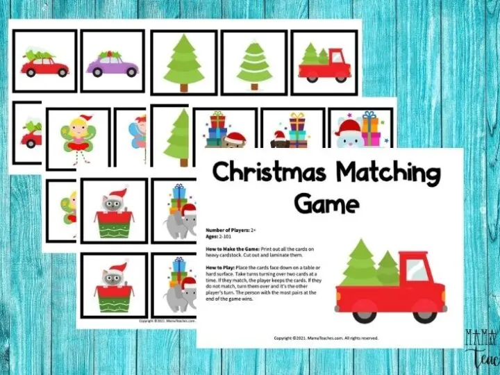 Christmas Matching Game-MamaTeaches