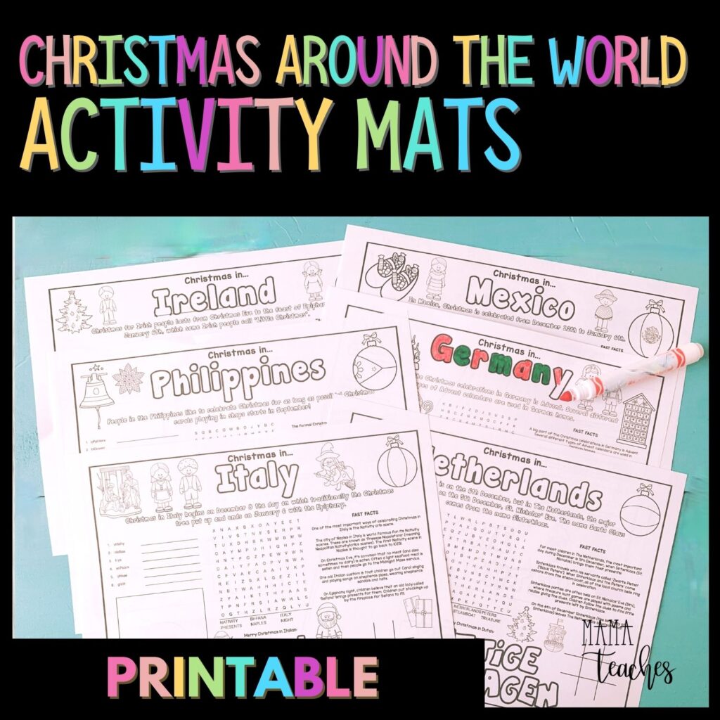 Christmas Around the World Activity Mats