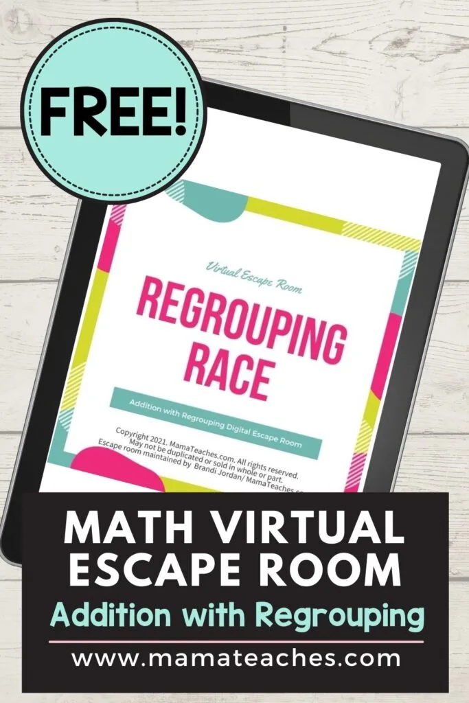 Math Regrouping Race Virtual Escape Room