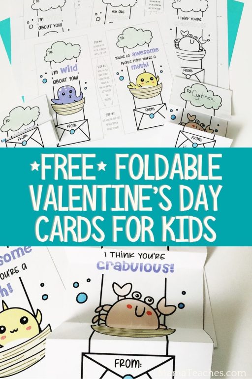 Free Foldable Valentine's Day Cards for Kids - Mama Teaches