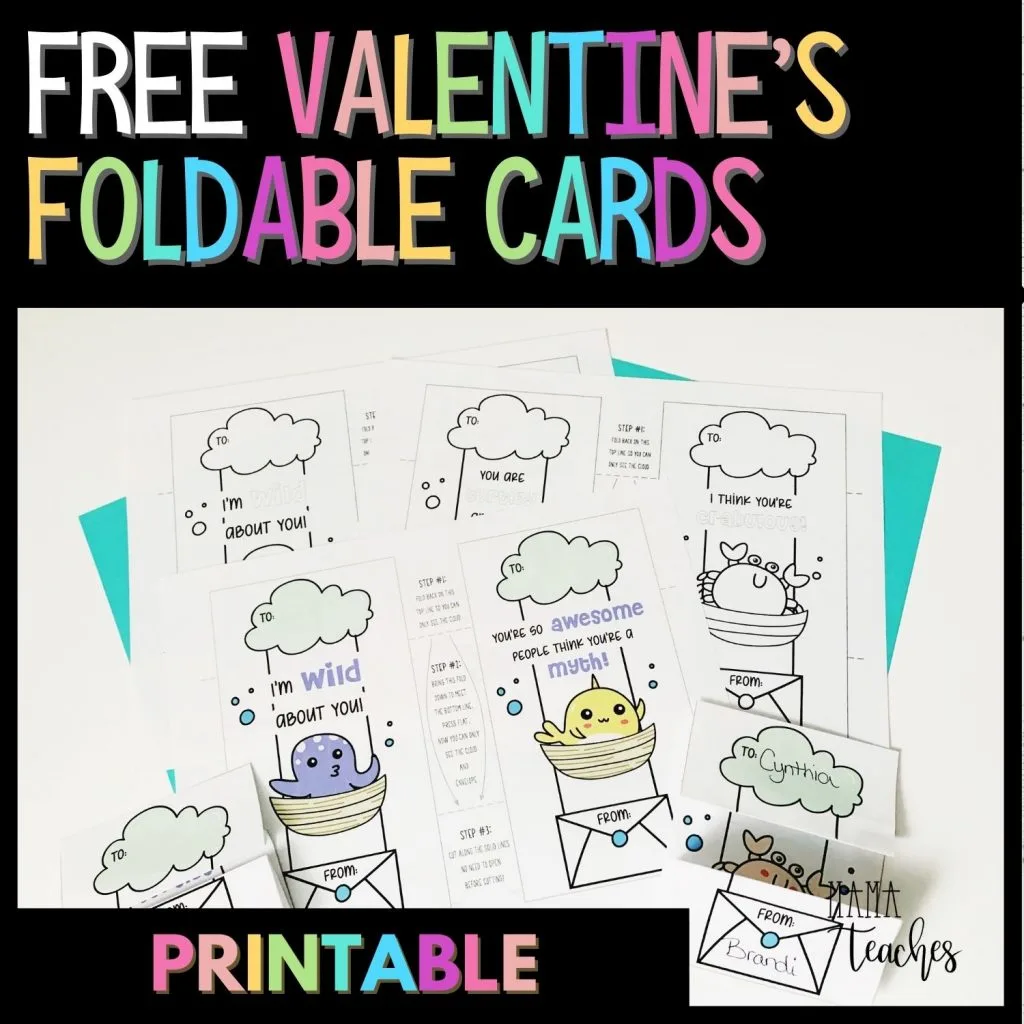 FREE VALENTINES FOLDABLE CARDS