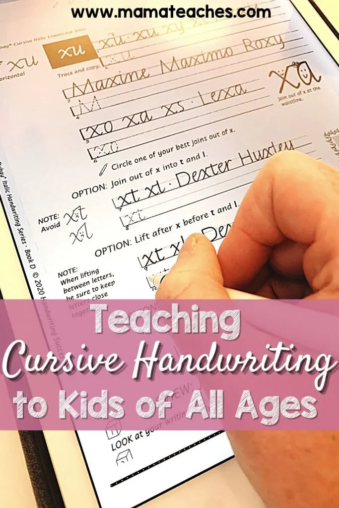 Teaching Cursive Handwriting to Kids of All Ages