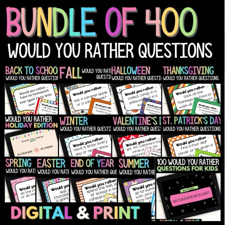 5 Time Fillers To Use This Year Mama Teaches   Bundle Of 400 WYR Questions TPT Cover 728x728 .webp