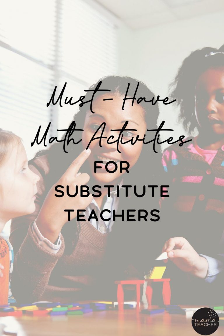 Must Have Math Activities For Substitute Teachers Mama Teaches