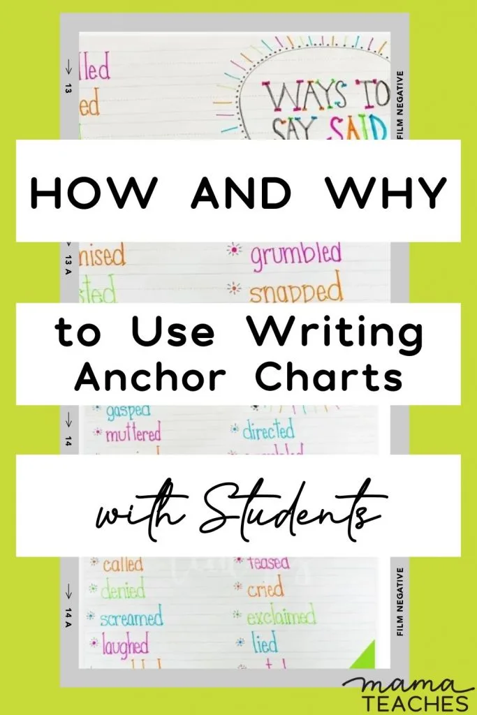 How and Why to Use Writing Anchor Charts with Students