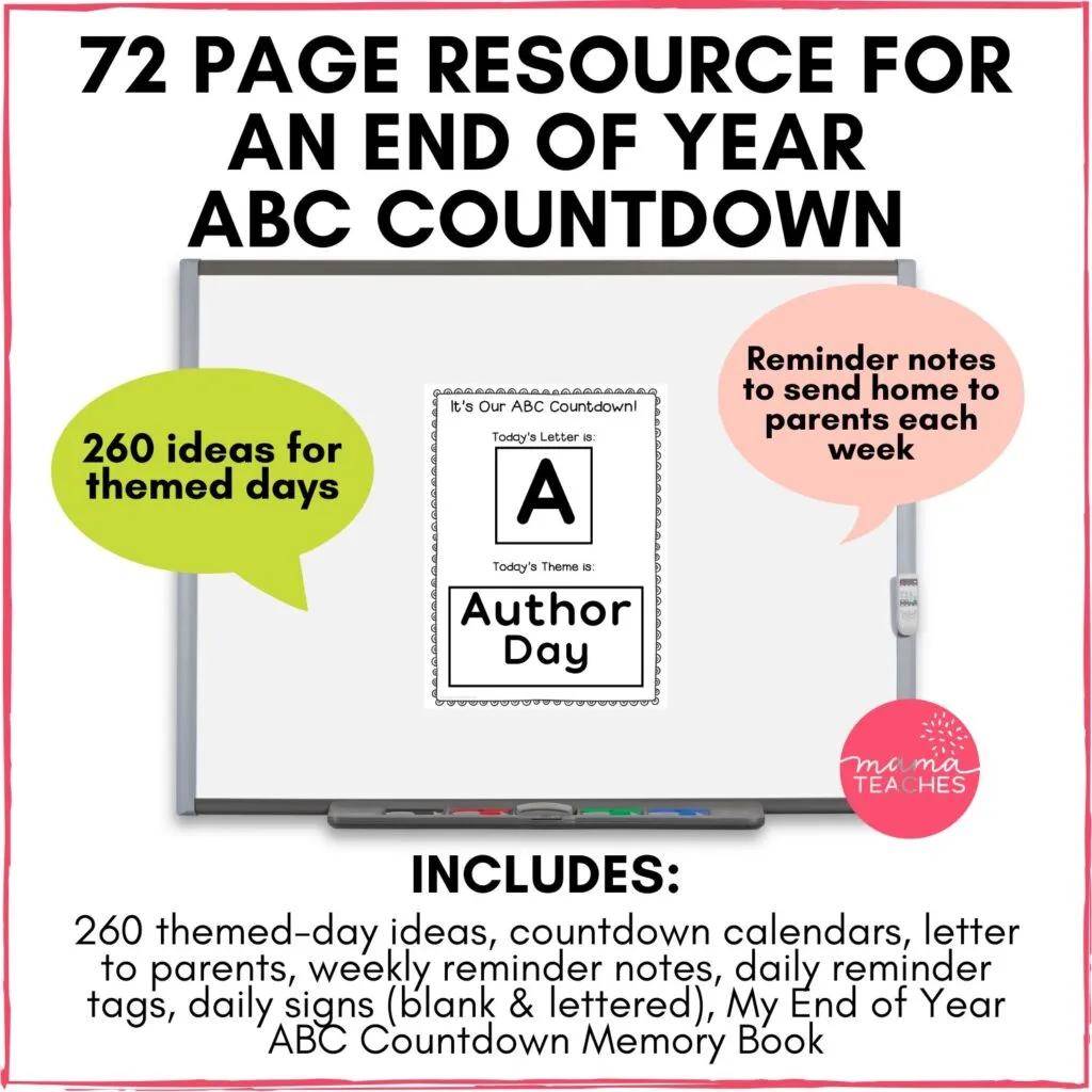 End of Year ABC Countdown Ideas - Mama Teaches