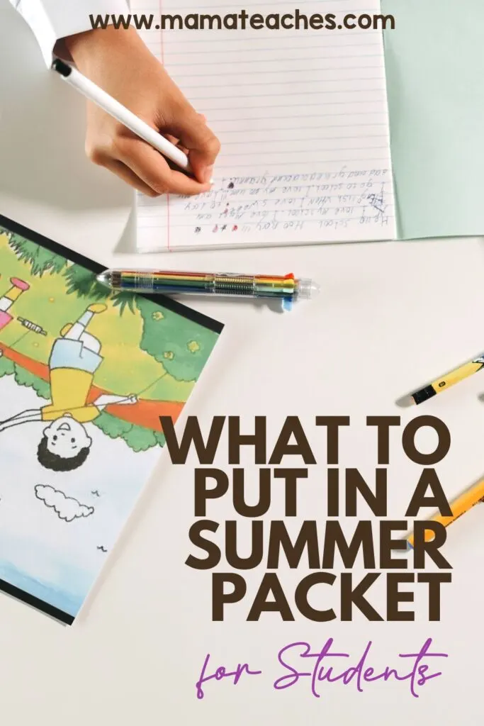 What to Put in a Summer Packet for Students