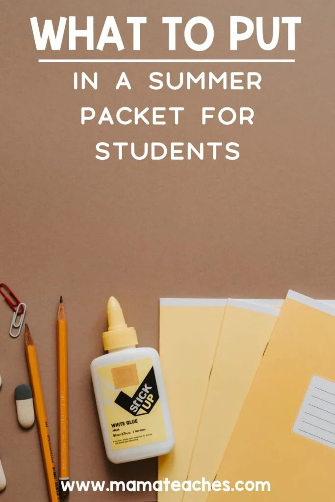 What to Put in a Summer Packet for Students