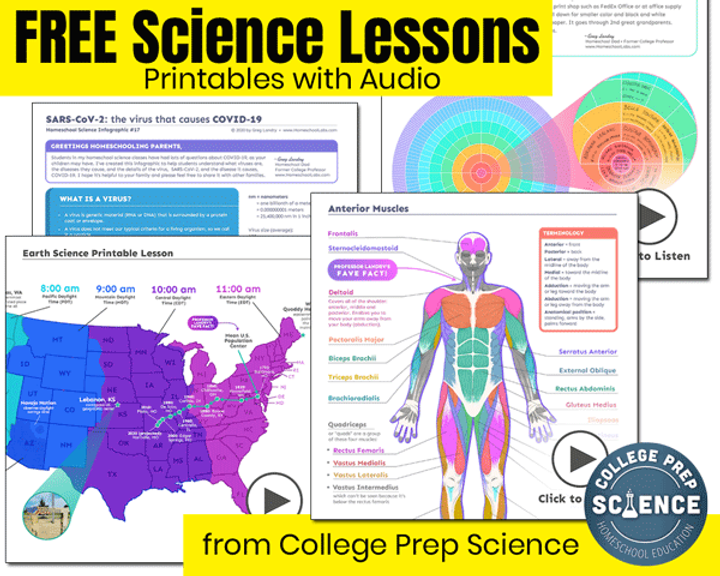 Free College Prep Science Lessons Printables with Audio v1