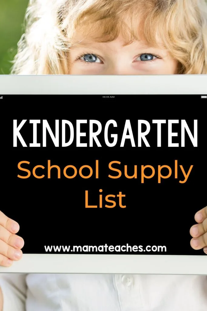 Kindergarten School Supply List