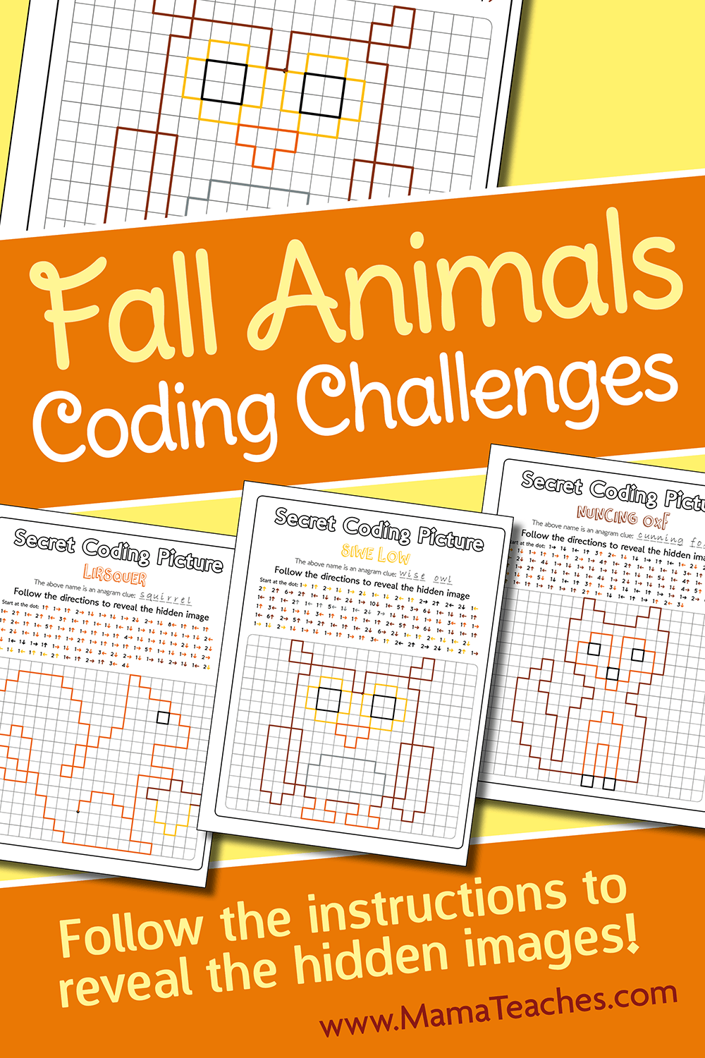 FALL ANIMAL CODING PAGES
